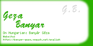 geza banyar business card